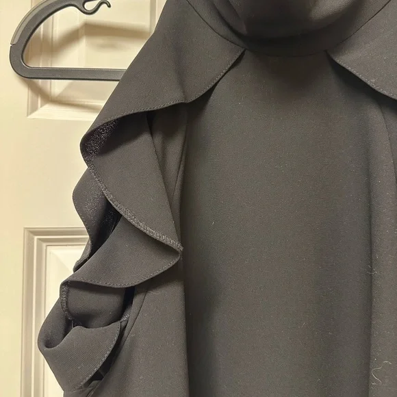 Black TopShop Halter Neck Ruffled Blouse size 4 - Picture 2 of 4